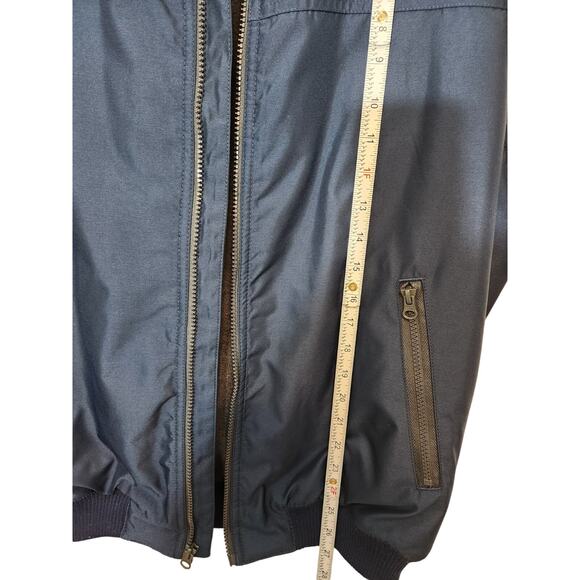 Chaps Men's Full Zip Vest Size L Fleece-Lined Microfiber Navy Blue Pockets EUC - Picture 7 of 7